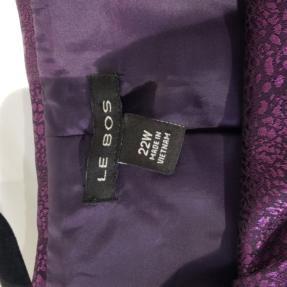 2 piece suit purple metallic blazer&skirt set size 22W. - Picture 2 of 13